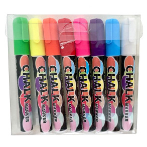 Board Marker, 6 mm, til kridttavler, st med 8 farver