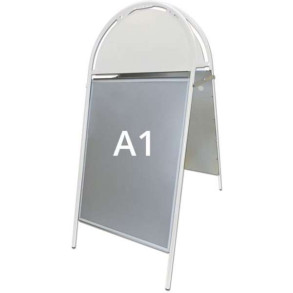 Gotik Budget Gadeskilt med logoplade - A1 - hvid