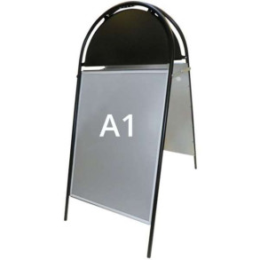 Gotik Budget Gadeskilt med logoplade - A1 - sort