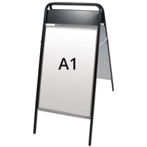 Expo Sign Gadeskilt med logoplade - A1 - sort