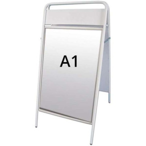 Expo Sign Gadeskilt med logoplade - A1 - hvid