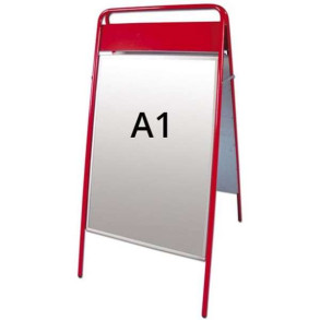 Expo Sign Gadeskilt med logoplade - A1 - rd