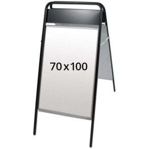 Expo Sign Gadeskilt med logoplade - 70x100 cm - sort