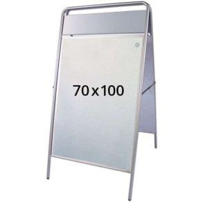 Expo Sign Gadeskilt med logoplade - 70x100 cm - slv