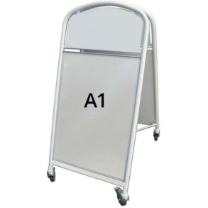 Ellipse Lux Gadeskilt med logoplade - A1 - hvid