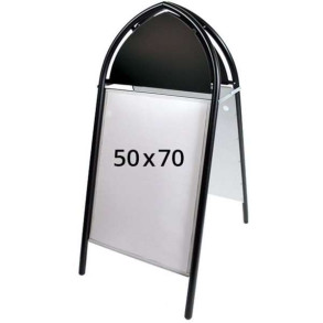 Gotik Classic Gadeskilt med logoplade - 50x70 cm - sort