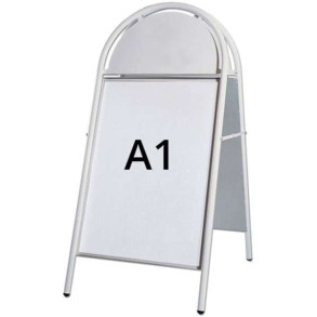 Expo Gotik Lux Gadeskilt med logoplade - A1 - hvid