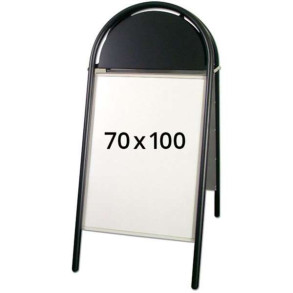 Expo Gotik Lux Gadeskilt med logoplade - 70x100 cm - sort