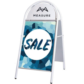 Expo Gotik Gadeskilt med logoplade - 50x70 cm - hvid