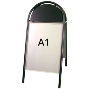 Expo Gotik Gadeskilt med logoplade - A1 - sort