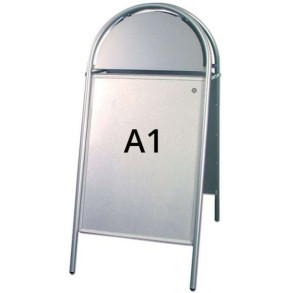 Expo Gotik Gadeskilt med logoplade - A1 - slv