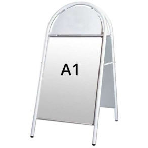 Expo Gotik Gadeskilt med logoplade - A1 - hvid