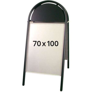 Expo Gotik Gadeskilt med logoplade - 70x100 cm - sort