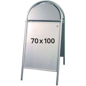 Expo Gotik Gadeskilt med logoplade - 70x100 cm - slv