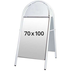 Expo Gotik Gadeskilt med logoplade - 70x100 cm - hvid