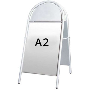 Expo Gotik Gadeskilt med logoplade - A2 - Hvid