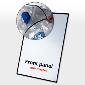 PET frontplade m/magnet 70 x 100  - Sort kant