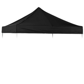 Top til pavillion/eventtelt lux i vandtt polyester, sort - 2x2 m