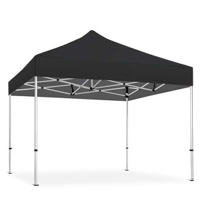 Pavillion/eventtelt lux i vandtt polyester, slv/sort - 4x4 m