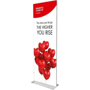 Magnetisk dobbeltsidet bannerstander med aluminiumsramme, slv - 80x200 cm