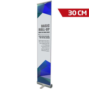 Basic Roll-up kassette, enkeltsidet, alu/slv, 30 cm