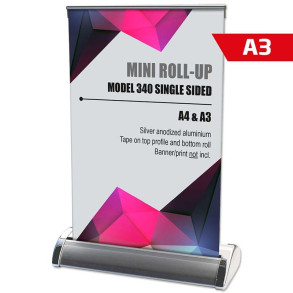Mini Roll-up, enkeltsidet kassette, s�lv, A3
