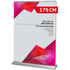 Mega Roll-up enkeltsidet - 180x250 cm - s�lv