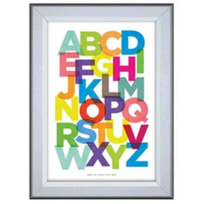 Klikramme med 42mm aluminium Security Frame profil, slv - A2