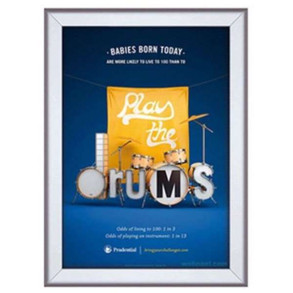 Klikramme med 32mm aluminium fladprofil, slv - A3