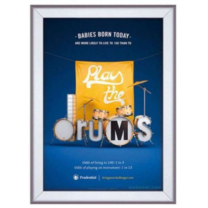 Klikramme med 32mm aluminium fladprofil, slv - 50x70 cm