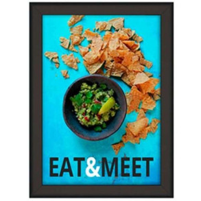 Klikramme med 32mm aluminium fladprofil, sort - A4