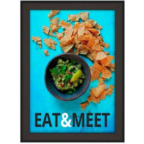 Klikramme med 32mm aluminium fladprofil, sort - 70x100cm