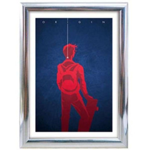 Klikramme med 25mm aluminium profil, krom - A4