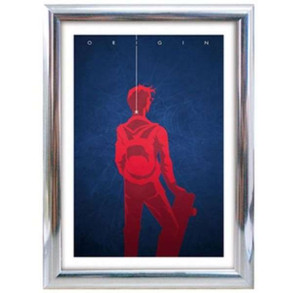 Klikramme med 25mm aluminium profil, krom - A3