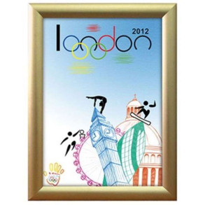 Klikramme med 25mm aluminium profil, guld - A3