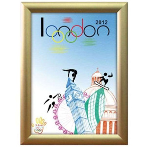 Klikramme med 25mm aluminium profil, guld - A2