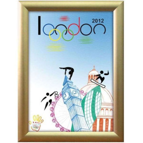 Klikramme med 25mm aluminium profil, guld - 70x100 cm