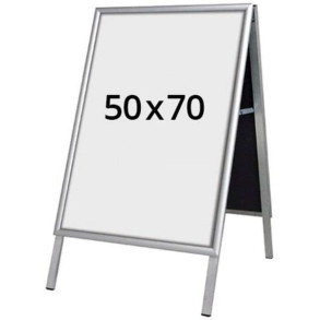 Alu-Line Budget A-skilt, til indendrs brug - 50 x 70 cm - slv