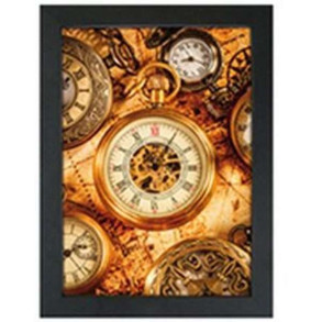 CROWN Klikramme med 33mm aluminium fladprofil, sort - A5